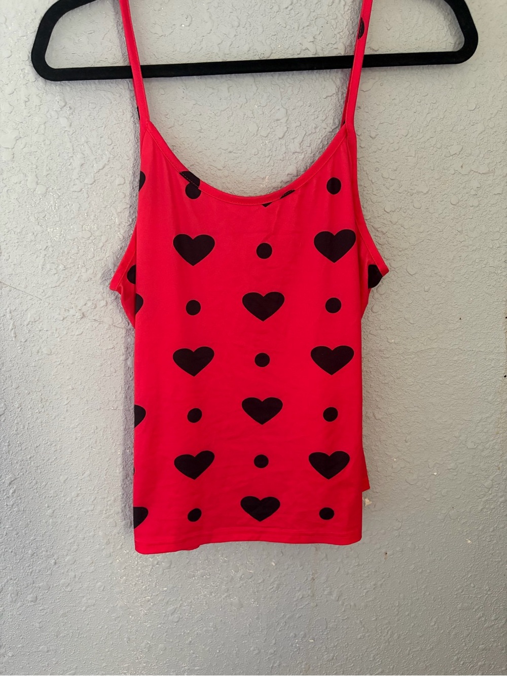 Rickis bold red heart spotted lady bug cami top